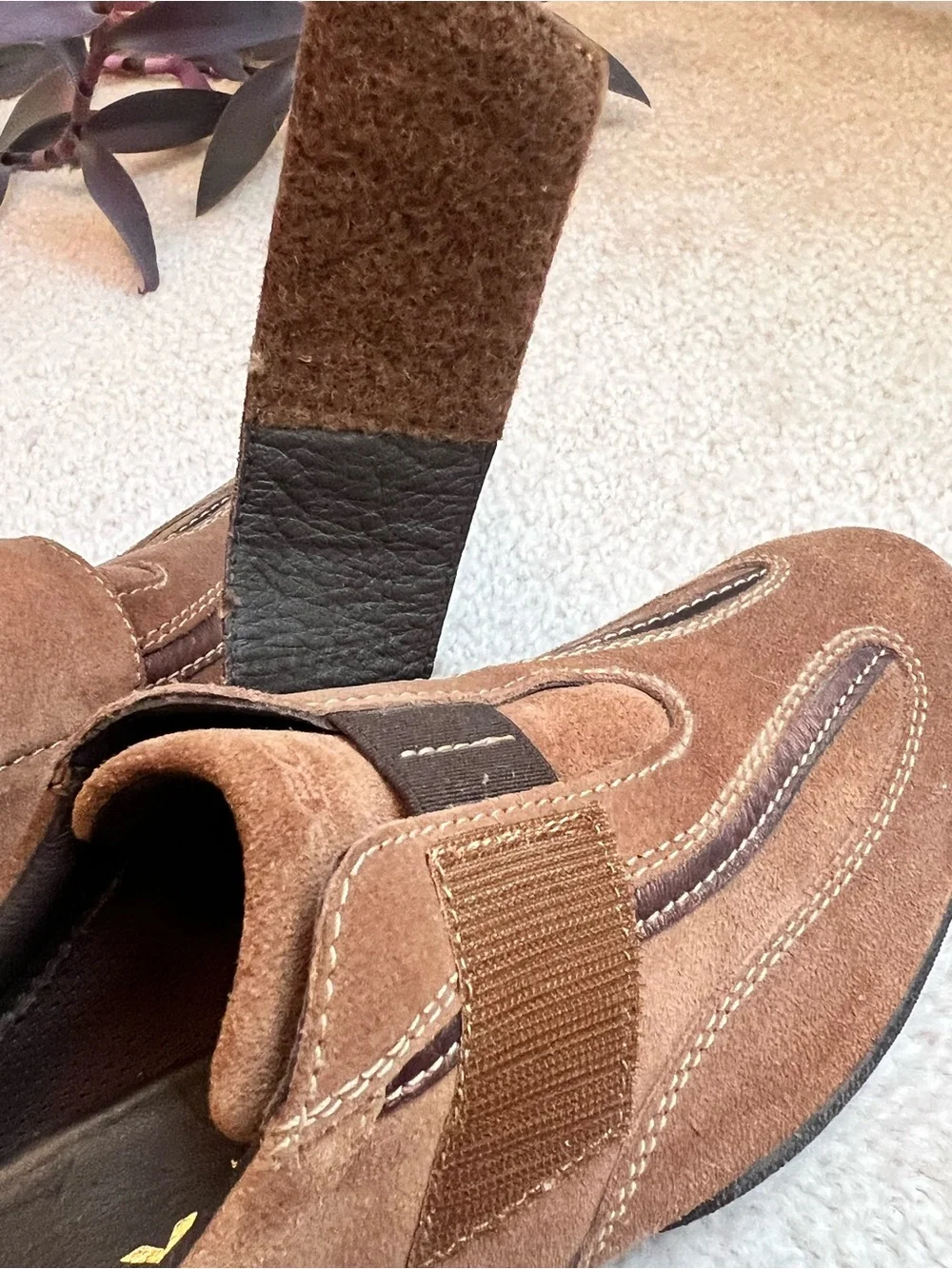 Geox Brown Suede Athletic Slip-On Shoes New w/o box Boho Prairie Chic European